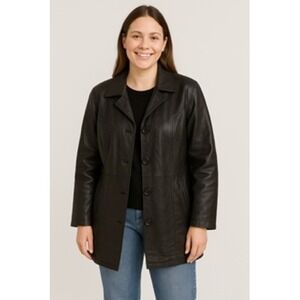 Pelle Studio Wilsons Leather Jacket Women XL Button Up Pockets Lined  Blemishes